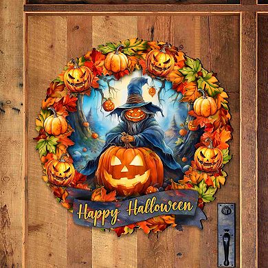 Happy Halloween 36-Inch Wreath Outdoor Decor by G. Debrekht - Halloween Decor