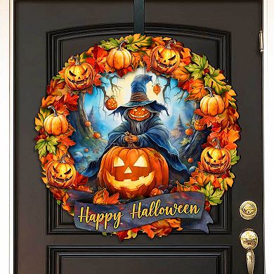 Happy Halloween 36-Inch Wreath Outdoor Decor by G. Debrekht - Halloween Decor