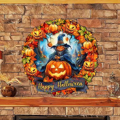 Happy Halloween 36-Inch Wreath Outdoor Decor by G. Debrekht - Halloween Decor