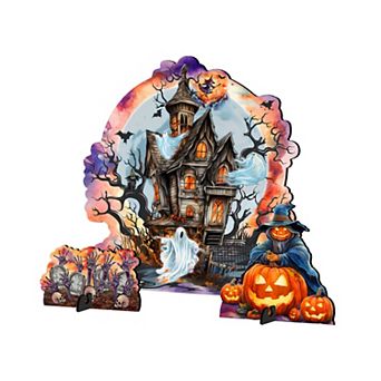 32-inch Halloween Haunted House Set of 3 Outdoor Decor Yard Decor by G. Debrekht - Halloween Decor