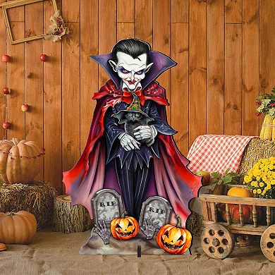 32-inch Dracula Freestanding Outdoor Yard Decor by G. Debrekht - Halloween Decor