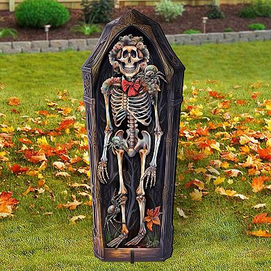 32-inch Halloween Skeleton Coffin Freestanding Decor - Halloween Garden Decor by G. Debrekht