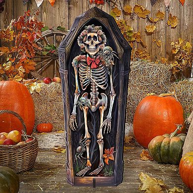 32-inch Halloween Skeleton Coffin Freestanding Decor - Halloween Garden Decor by G. Debrekht