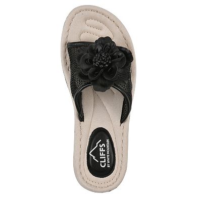 Cliffs by White Mountain Chill Women's Floral Wedge Sandals