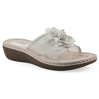 Cliffs by White Mountain Chill Women's Floral Wedge Sandals