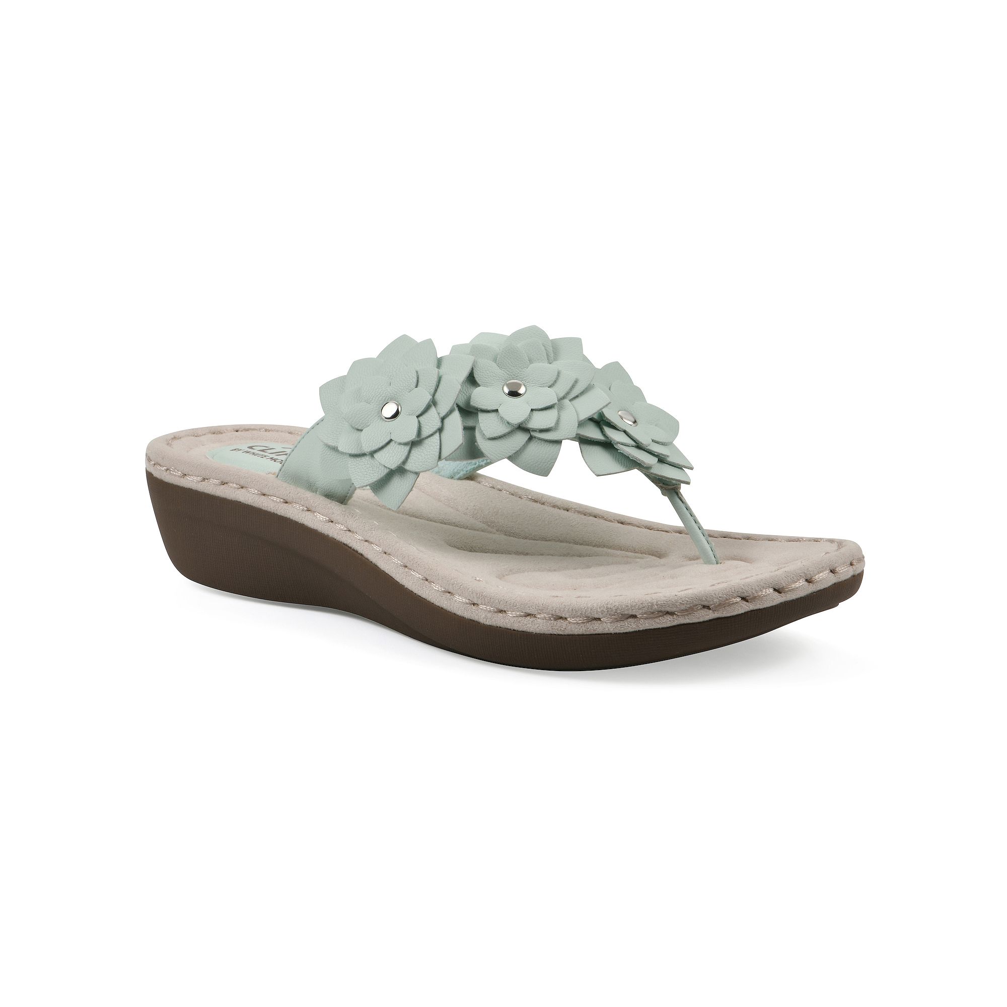 Cliffs by White Mountain Content Womens Floral Wedge Sandals, Size: 6 Wide