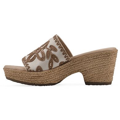 Cliffs by White Mountain Biancia Women's Floral Wedge Sandals