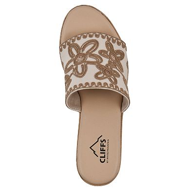 Cliffs by White Mountain Biancia Women's Floral Wedge Sandals