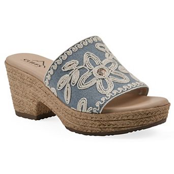 Cliffs by White Mountain Biancia Women's Floral Wedge Sandals