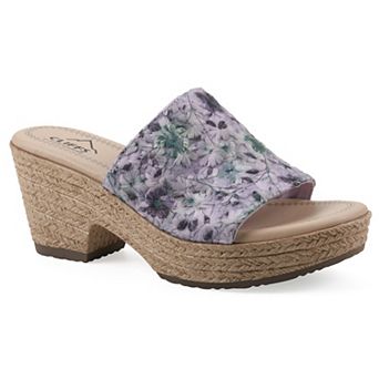 Cliffs by White Mountain Biancia Women's Floral Wedge Sandals