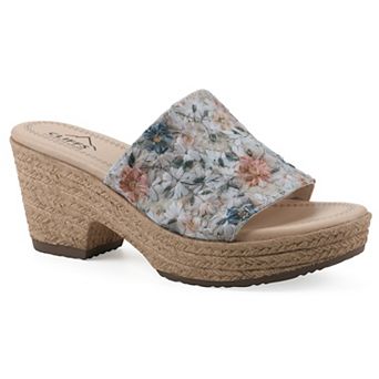 Cliffs by White Mountain Biancia Women's Floral Wedge Sandals