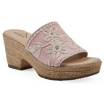 Cliffs by White Mountain Biancia Women's Floral Wedge Sandals