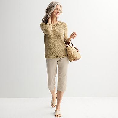 Women's Croft & Barrow® Textured Tape Yarn Pullover Sweater
