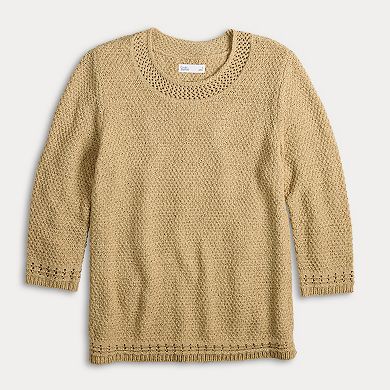 Women's Croft & Barrow® Textured Tape Yarn Pullover Sweater