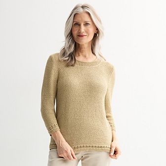 Women's Croft & Barrow® Textured Tape Yarn Pullover Sweater