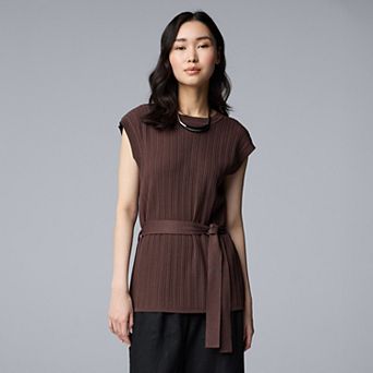 Women's Simply Vera Vera Wang Cap Sleeve Tie Waist Sweater Top
