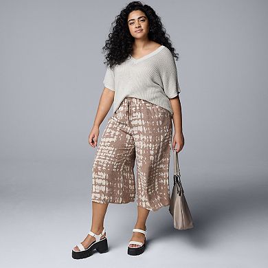 Plus Size Simply Vera Vera Wang Drapey Culotte Pants