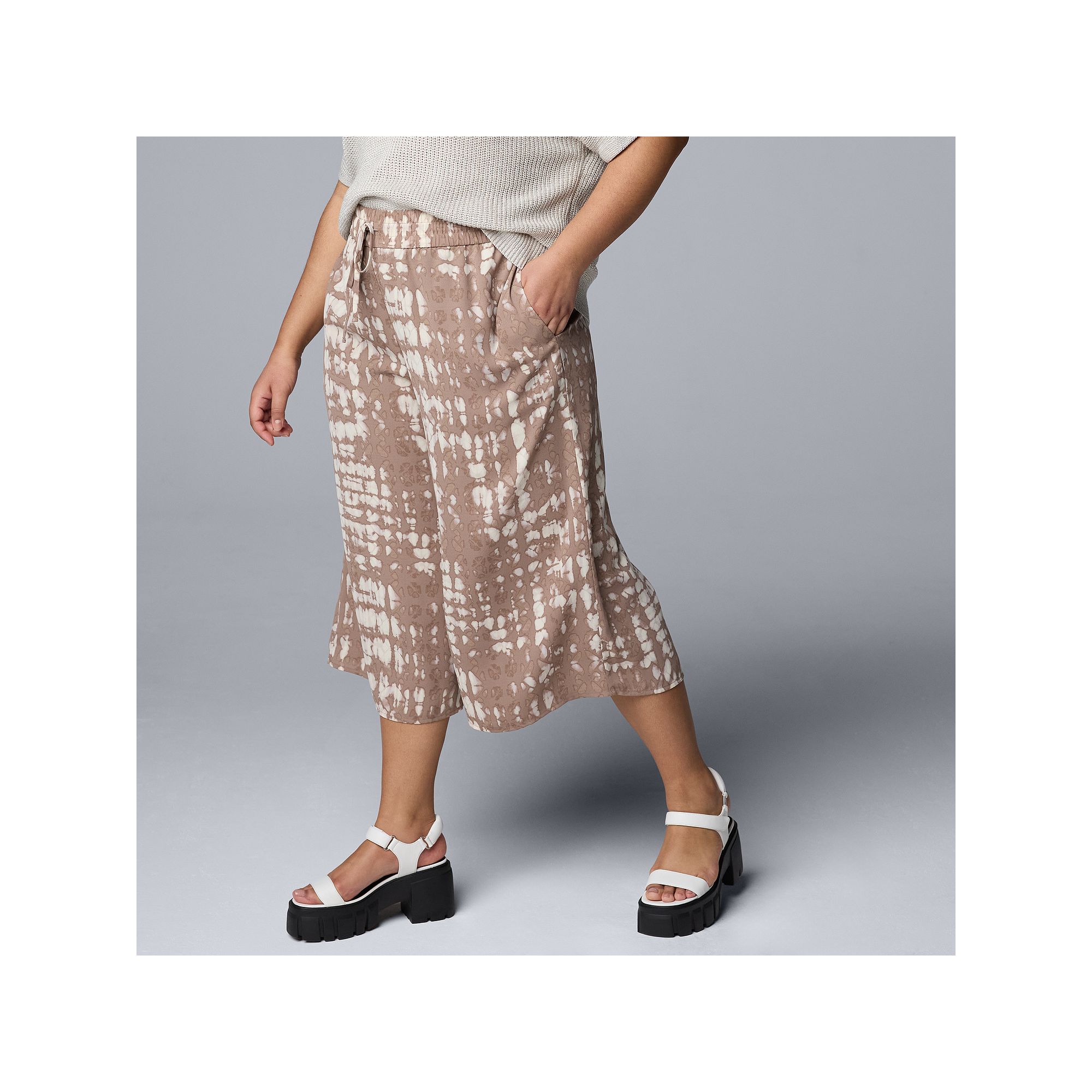 Plus Size Simply Vera Vera Wang Drapey Culotte Pants, Womens, Size: 1XL, H