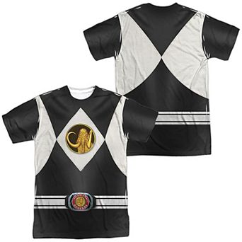 Men's Power Rangers Black Ranger Costume Sublimated Graphic Tee