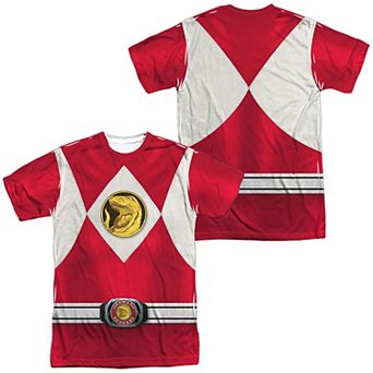 Men's Power Rangers Red Ranger Emblem Costume Sublimated Graphic Tee
