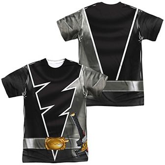 Men's Power Rangers: Dino Fury Black Ranger Costume Sublimated Graphic Tee