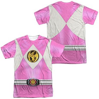 Men's Power Rangers Pink Ranger Emblem Costume Sublimated Graphic Tee