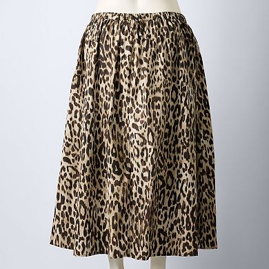 Plus Size Simply Vera Vera Wang Pull On Midi Skirt