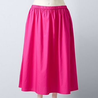 Plus Size Simply Vera Vera Wang Pull On Midi Skirt