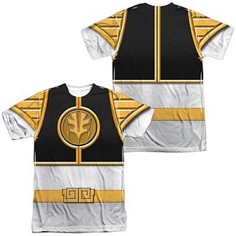 Men's Power Rangers White Ranger Costume Sublimated Graphic Tee