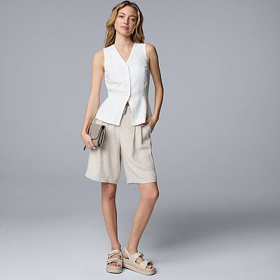 Simply Vera Verawang ノースリーブ トップス Women's Simply Vera Vera Wang Crochet Tank Top