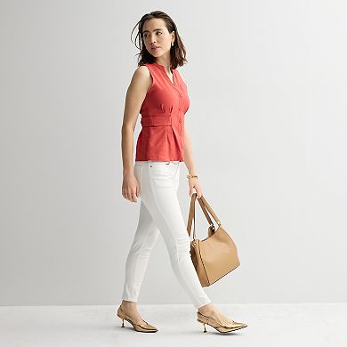 Women's Nine West Sleeveless Cinched Waist Top