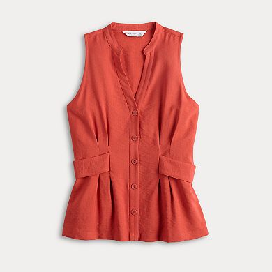 Women's Nine West Sleeveless Cinched Waist Top