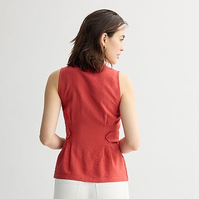 Women's Nine West Sleeveless Cinched Waist Top