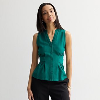 Women's Nine West Sleeveless Cinched Waist Top