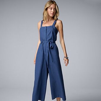 Women's Simply Vera Vera Wang Belted Wide Leg Jumpsuit