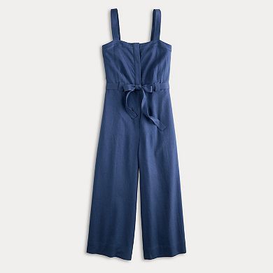 Women's Simply Vera Vera Wang Belted Wide Leg Jumpsuit