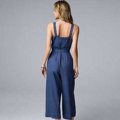 Women's Simply Vera Vera Wang Belted Wide Leg Jumpsuit