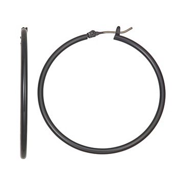 Simply Vera Vera Wang Jet Tone 44 mm Click-It Hoop Earrings