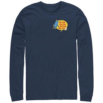 Big & Tall Dr. Seuss One Fish Two Fish Red Fish Blue Fish Long Sleeve Graphic Tee