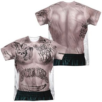 Men's Suicide Squad The Joker Tattoos Costume Sublimated Graphic Tee