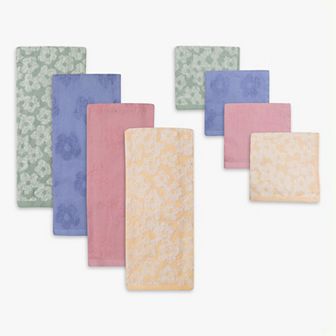 The Big One® 8 pc Floral Carved Terry Dishcloth & Kitchen Towel Set