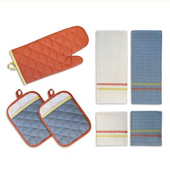 The Big One® 7 pc Colorblock Kitchen Towel, Dishcloth, Oven Mitt & Pot Holder Set