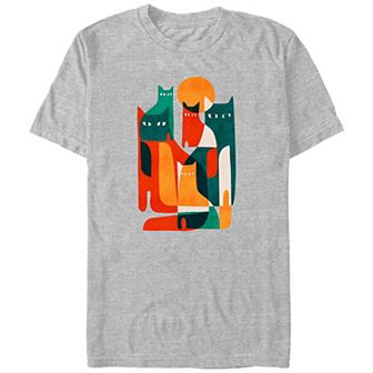 Big & Tall Multicolor Cats Graphic Tee