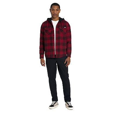 Men's Hurley Long Sleeve Hooded Button-Up Flannel Shirt