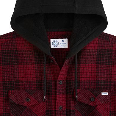 Men's Hurley Long Sleeve Hooded Button-Up Flannel Shirt