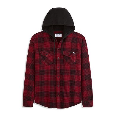 Men's Hurley Long Sleeve Hooded Button-Up Flannel Shirt
