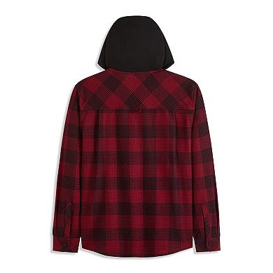 Men's Hurley Long Sleeve Hooded Button-Up Flannel Shirt