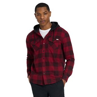 Men's Hurley Hooded Button Down Flannel