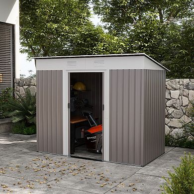 Outsunny Metal Outdoor Garden Storage Shed W/ Vents