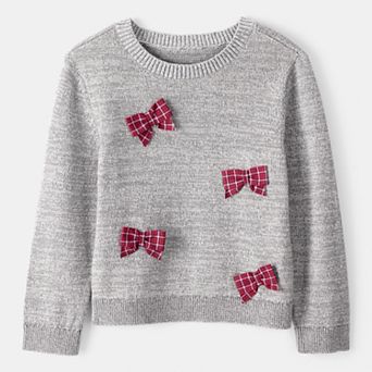 Toddler Girl Carter's Bow Cotton Long-Sleeve Sweater